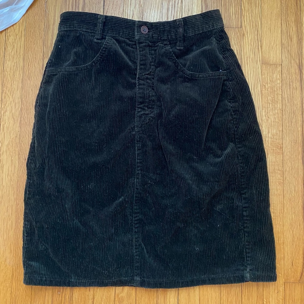 Vintage Corduroy Green Skirt